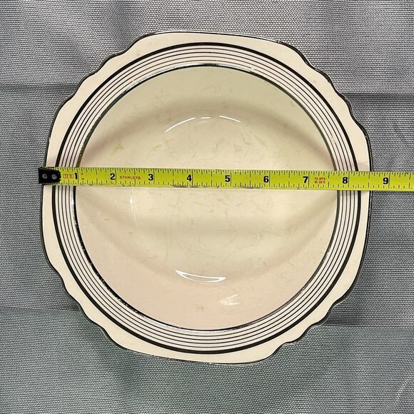 Limoges Peach Blo Ritz Platinum Salad/Soup Bowl Sebring Ohio Scalloped Vintage - Picture 6 of 6